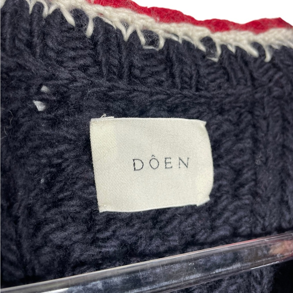 Doen | Tamara Merino Wool Cableknit Cardigan Navy Small - Picture 5 of 12